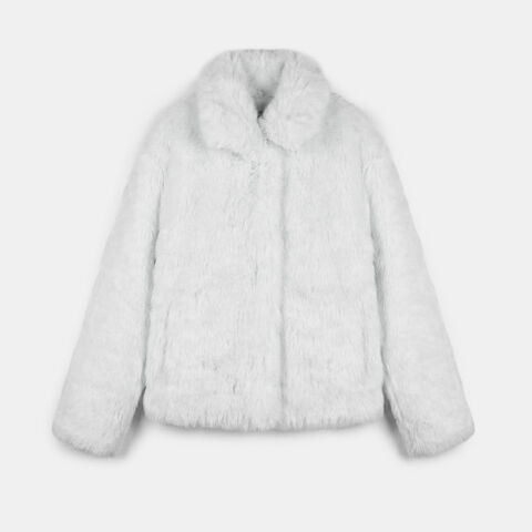 Chaqueta de eco piel para mujer Bata, Blanco