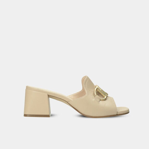 Mules de mujer en piel, Beige