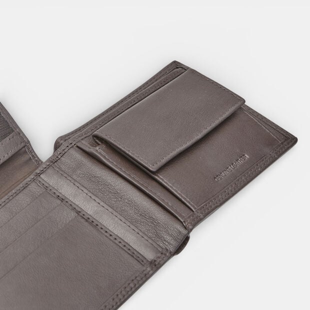 Cartera de piel aut&eacute;ntica, Marr&oacute;n