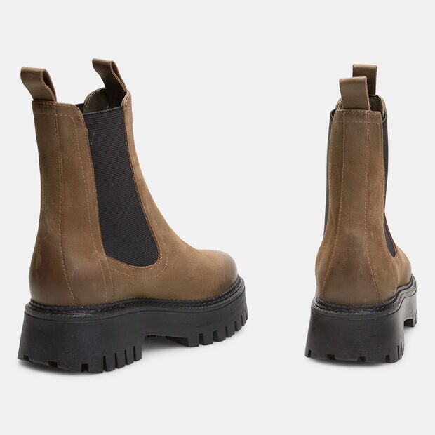 Botines chelsea de piel con suela dentada, 