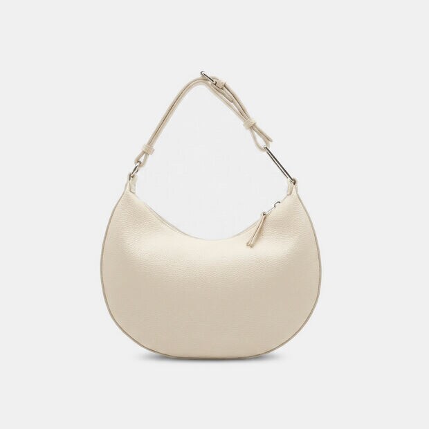 Bolso Hobo de mujer con cierre de cremallera y bandolera, Blanco