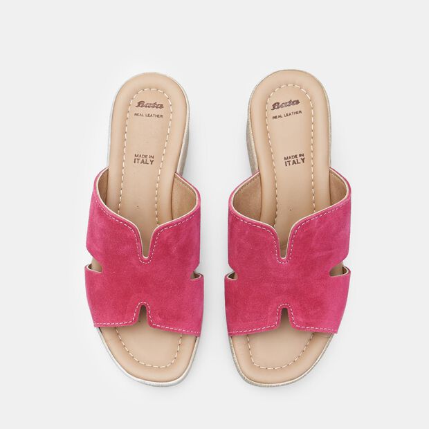 Zapatillas de ante con cu&ntilde;a para mujer BATA, Fucsia
