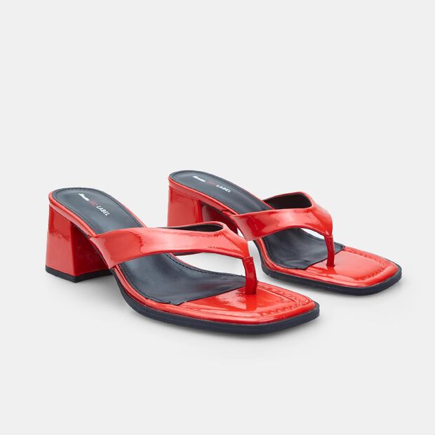 Sandalias con tac&oacute;n de mujer BATA RED LABEL, Rojo