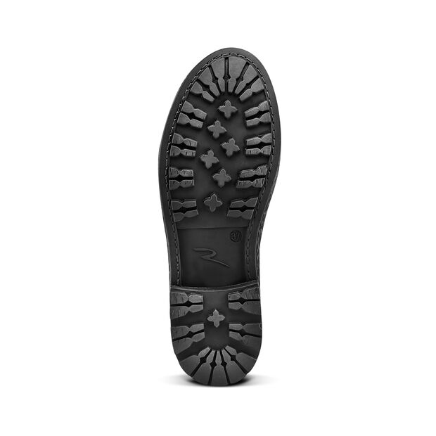 Botines Por El Tobillo De Piel Aut&eacute;ntica, Negro