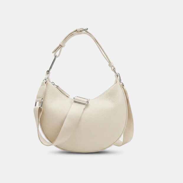 Bolso Hobo de mujer con cierre de cremallera y bandolera, Blanco