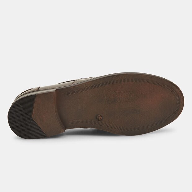 Mocasines de hombre de piel , Marr&oacute;n