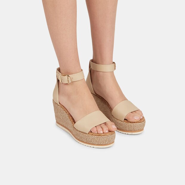 Sandalias de mujer Bata Love Our Planet con cu&ntilde;a , Beige