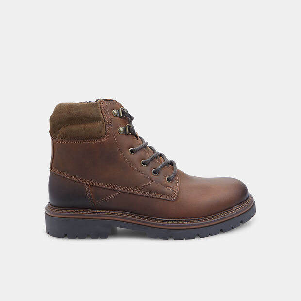 Botín con cordones de piel para hombre Bata, Marrón