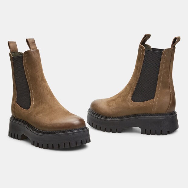 Botines chelsea de piel con suela dentada, 