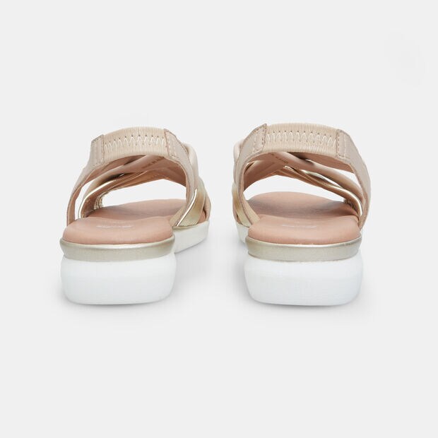 Sandalia de mujer de cuero, Beige