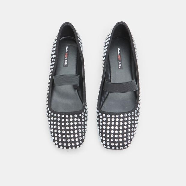Bailarinas para mujer Mary Jane con strass BATA RED LABEL, Plateado