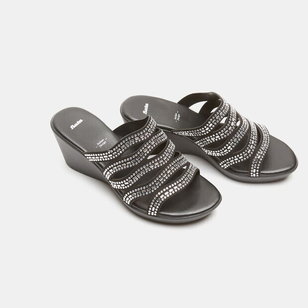 Sandalias Con Cu&ntilde;a, Negro