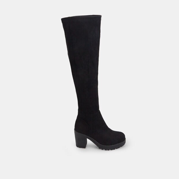 Bota para mujer con tac&oacute;n ancho, Negro