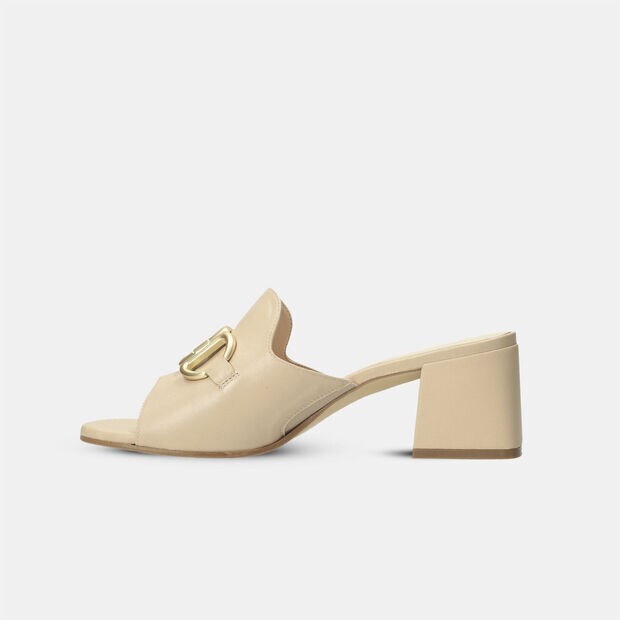 Mules de mujer en piel, Beige