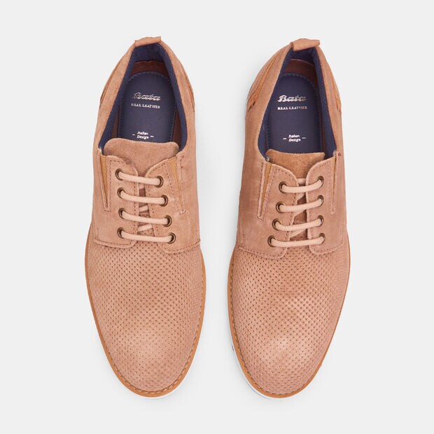 Zapatos con cordones de ante, Taupe