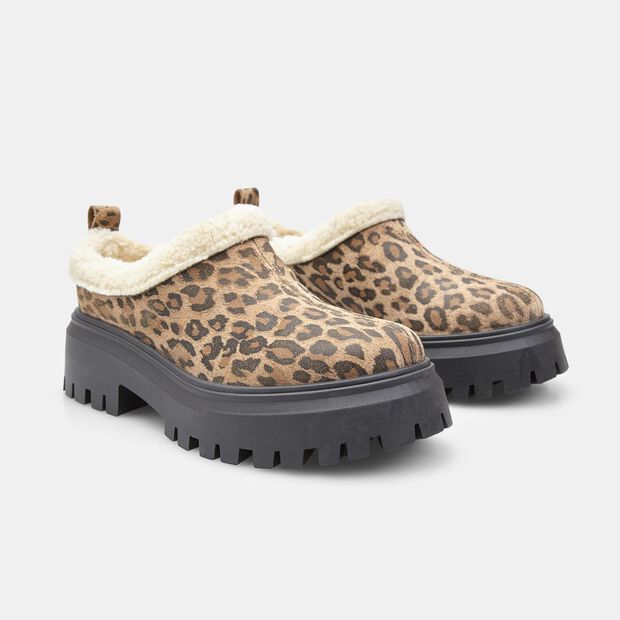 Zuecos de mujer en suede, Animal