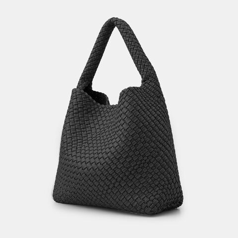 Bolso hobo de mujer en nylon trenzado Bata, Negro