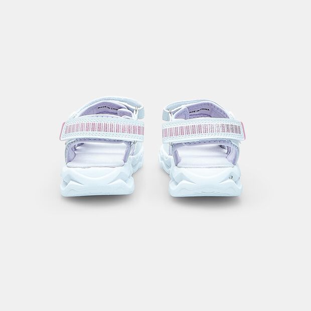 Sandalias Bubblegummers para ni&ntilde;as con luces, Plateado