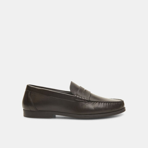 Mocasines de hombre de piel , Negro