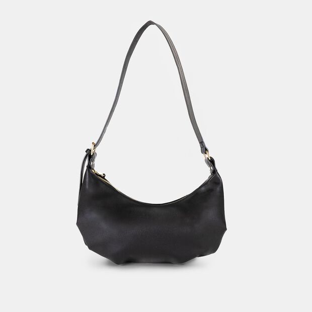 Bolso Hobo para mujer efecto martillado, Negro