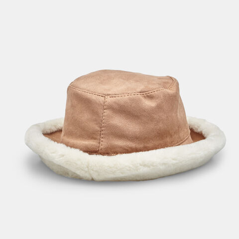 Sombrero con eco piel Bata, Beige