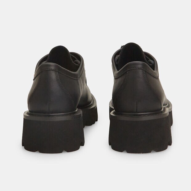 Zapatos de cuero con cordones para mujer con suela track, 