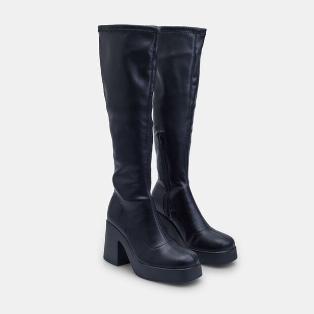 Bota de mujer con tac&oacute;n bloque Bata, Negro