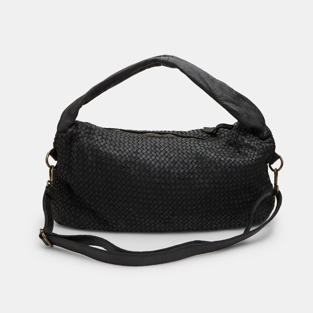 Hobo para mujer en piel, Negro