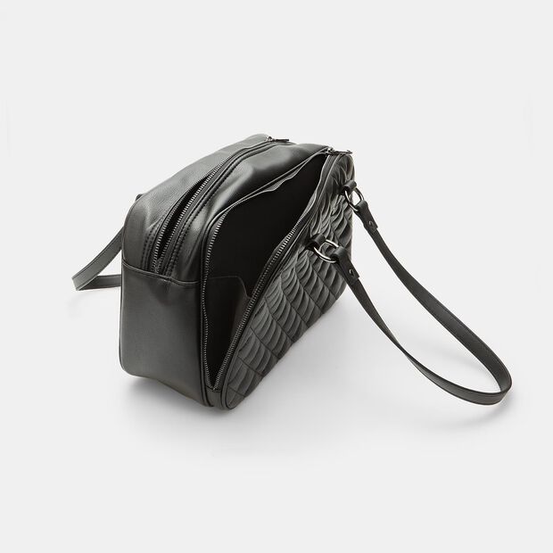 Bolso de mujer efecto acolchado, Negro