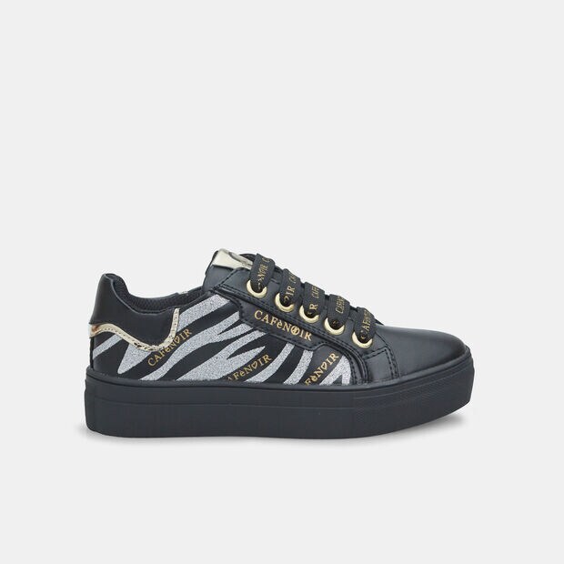 Sneakers de ni&ntilde;a con suela de plataforma Cafe Noir, Negro