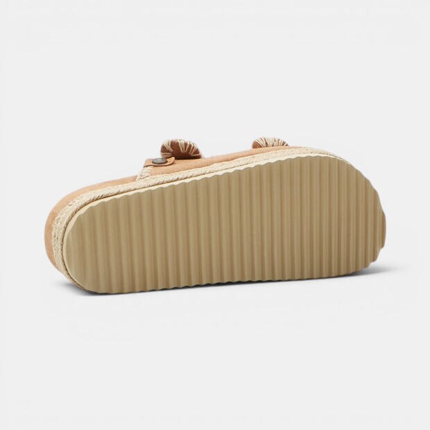 Sandalias de mujer Refresh con doble tira y hebilla, Marr&oacute;n