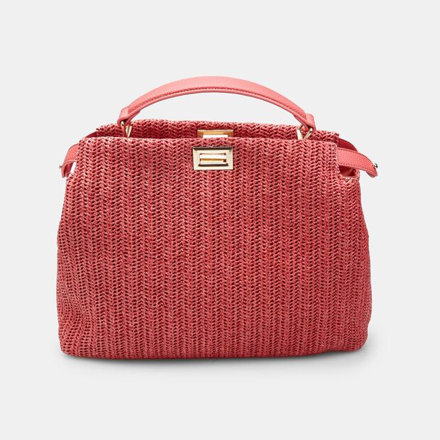 Bolsos de mano de rafia para mujer BATA, Fucsia