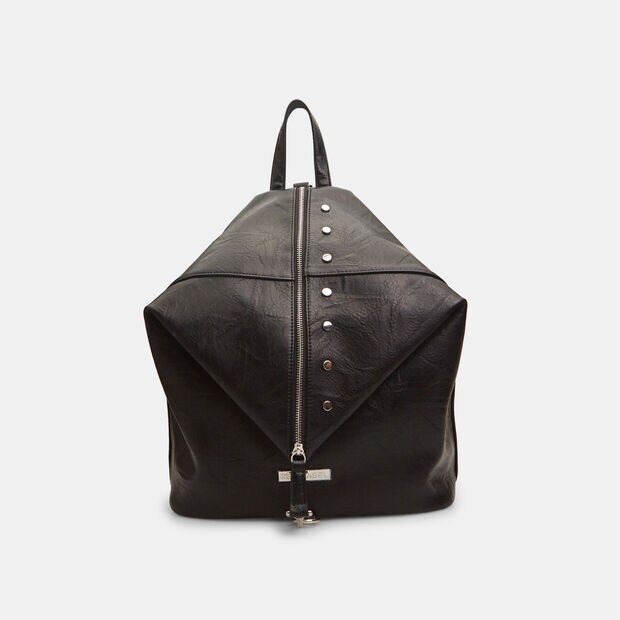 Bolso de mujer con cremallera y tachuelas , Negro
