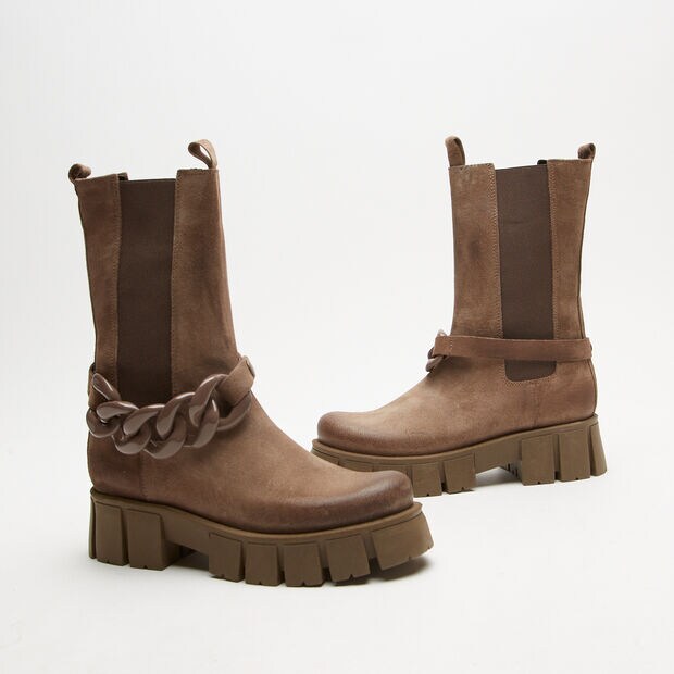 Botas Militares Con Cadena, Taupe