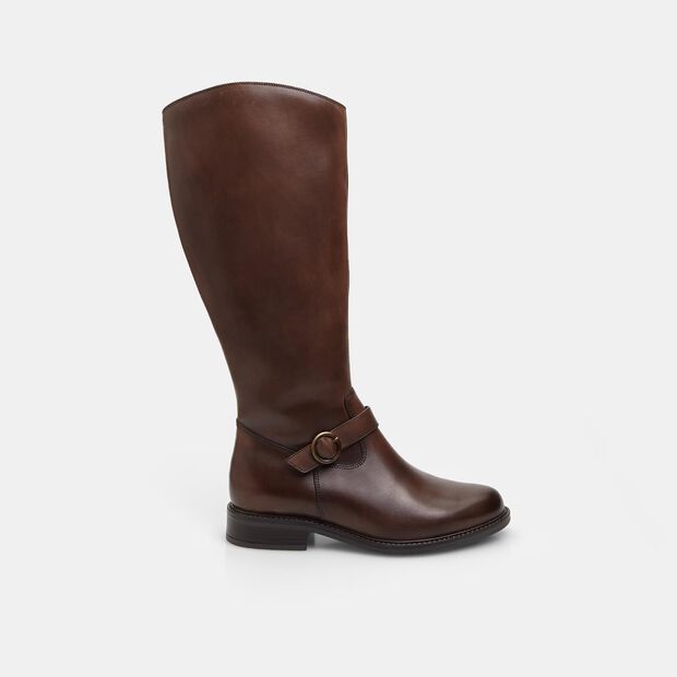 Bota de mujer en piel, Marr&oacute;n