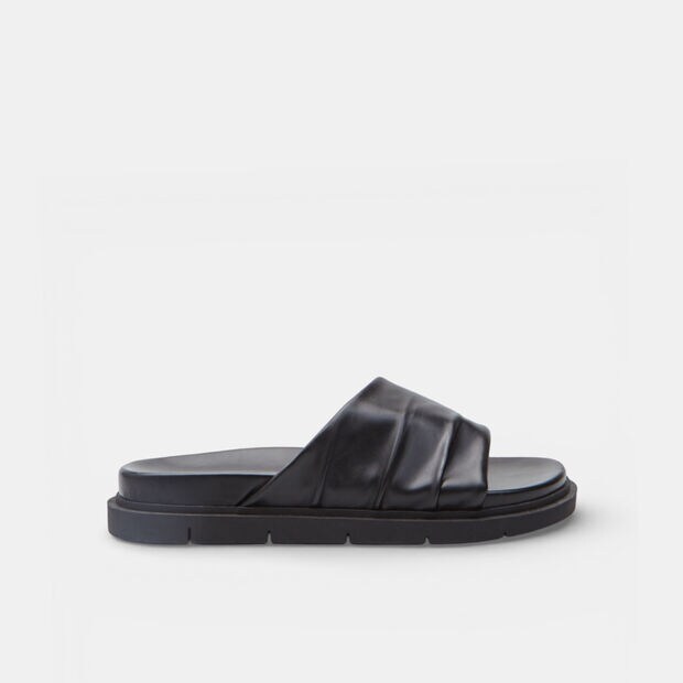 Sandalia de mujer con tira fruncida Bata, Negro