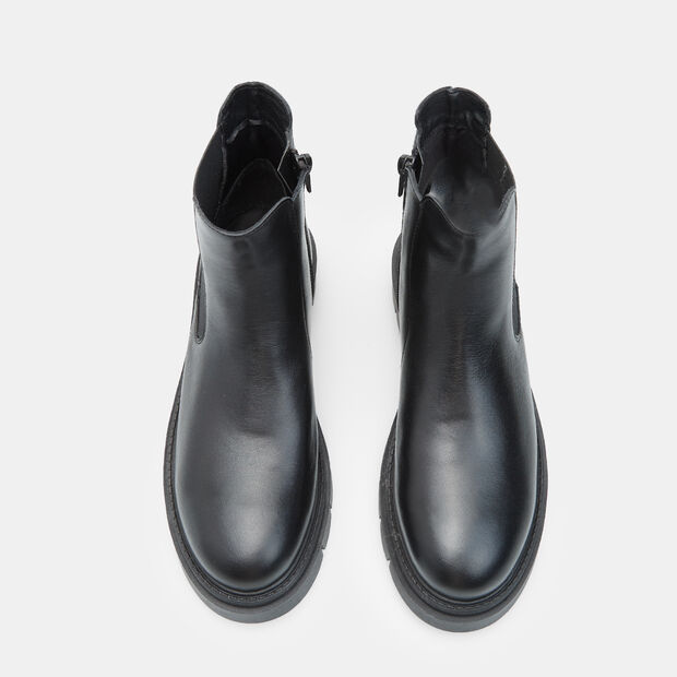 Botín de piel para mujer Bata, Negro