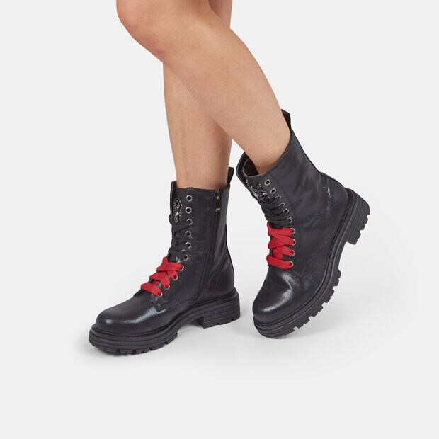 Bota militar de mujer con cordones, 