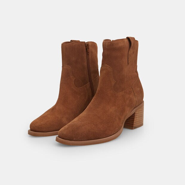 Botines texanos de mujer en piel, Piel