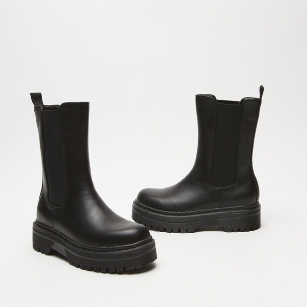 Botines Chelsea con suela de plataforma, Negro