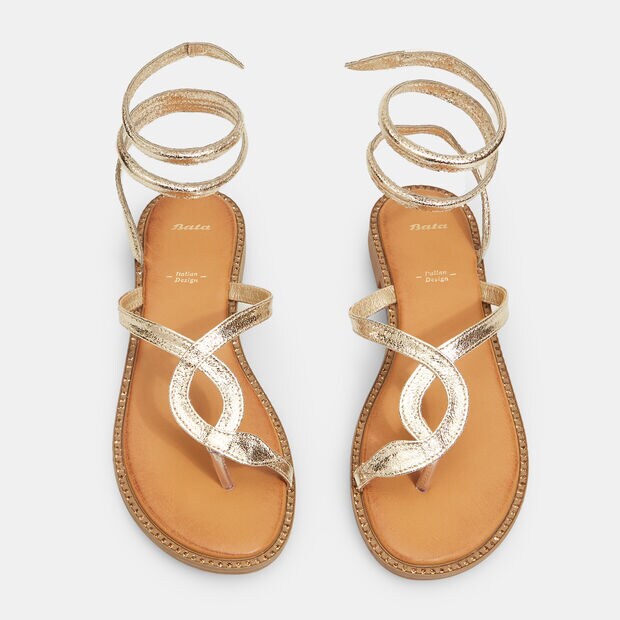 Sandalias de mujer modelo gladiador , Dorado