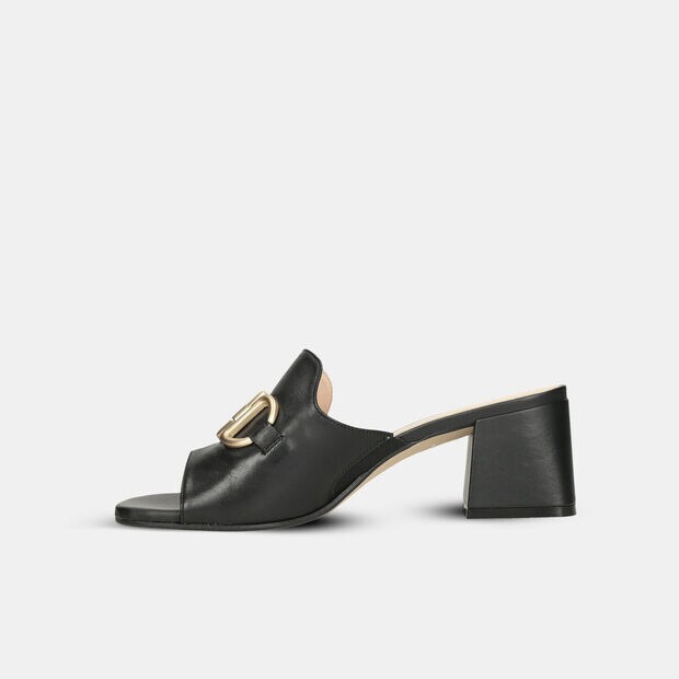 Mules de mujer en piel, Negro