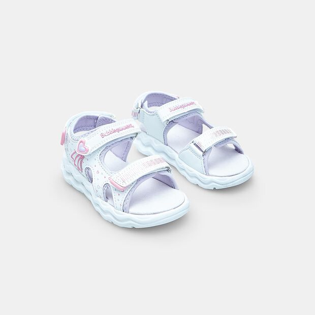 Sandalias Bubblegummers para ni&ntilde;as con luces, Plateado