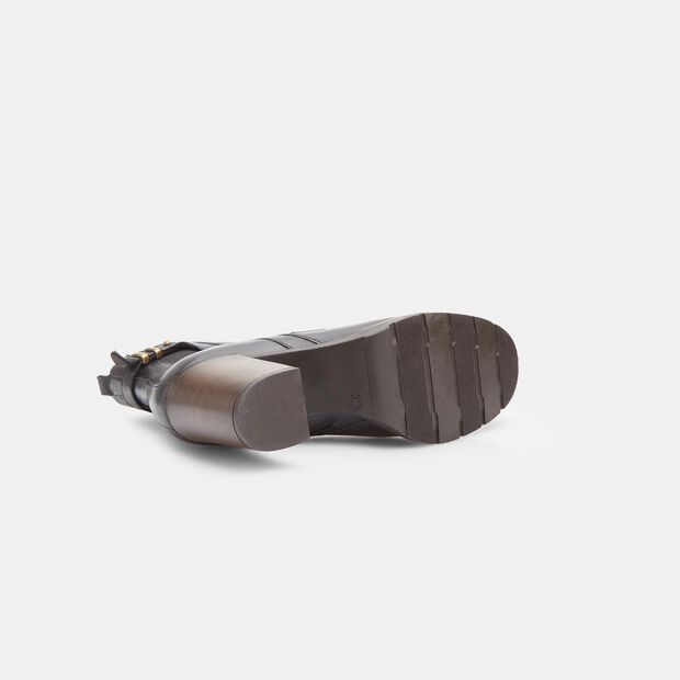 Bot&iacute;n de piel con tac&oacute;n para mujer BATA, Negro
