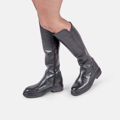 Botas cuissardes de piel, Negro