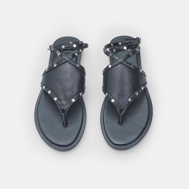 Sandalias planas tipo chancla para mujer BATA, Negro