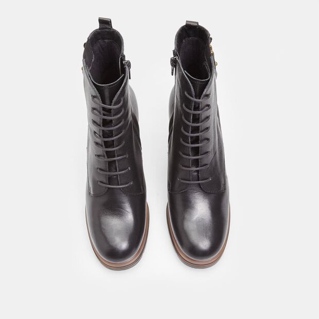 Bot&iacute;n de piel con tac&oacute;n para mujer BATA, Negro