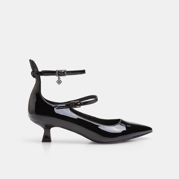 Mary Jane para mujer Bata Red Label con tac&oacute;n de 4 cm, Negro
