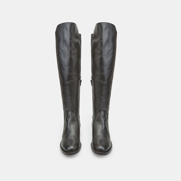 Bota alta de mujer en piel Bata, Negro