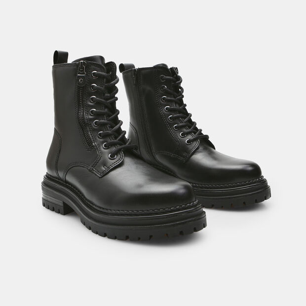 Botas de combate para mujer en piel, 